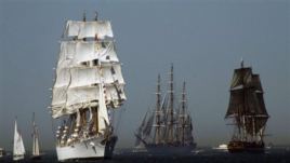Crews of tall ships like these depended on accurate ways of finding longitude.