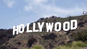 The Hollywood sign in Los Angeles, California.