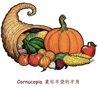 Cornucopia，“象征丰饶的羊角”