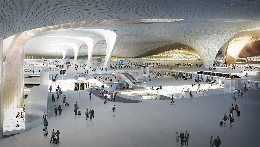 扎哈公布在北京世界最大机场的设计计划3.jpg