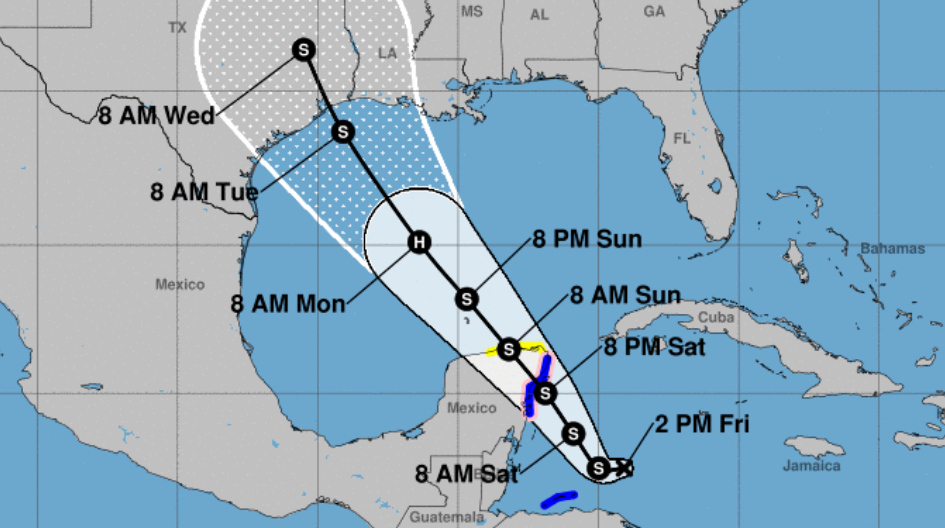 下周墨西哥湾可能会形成两次飓风，这显然是第一次